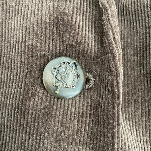 Lauren Ralph Lauren Women Brown Corduroy Blazer Jacket Crest Button Size 22W - Picture 8 of 12